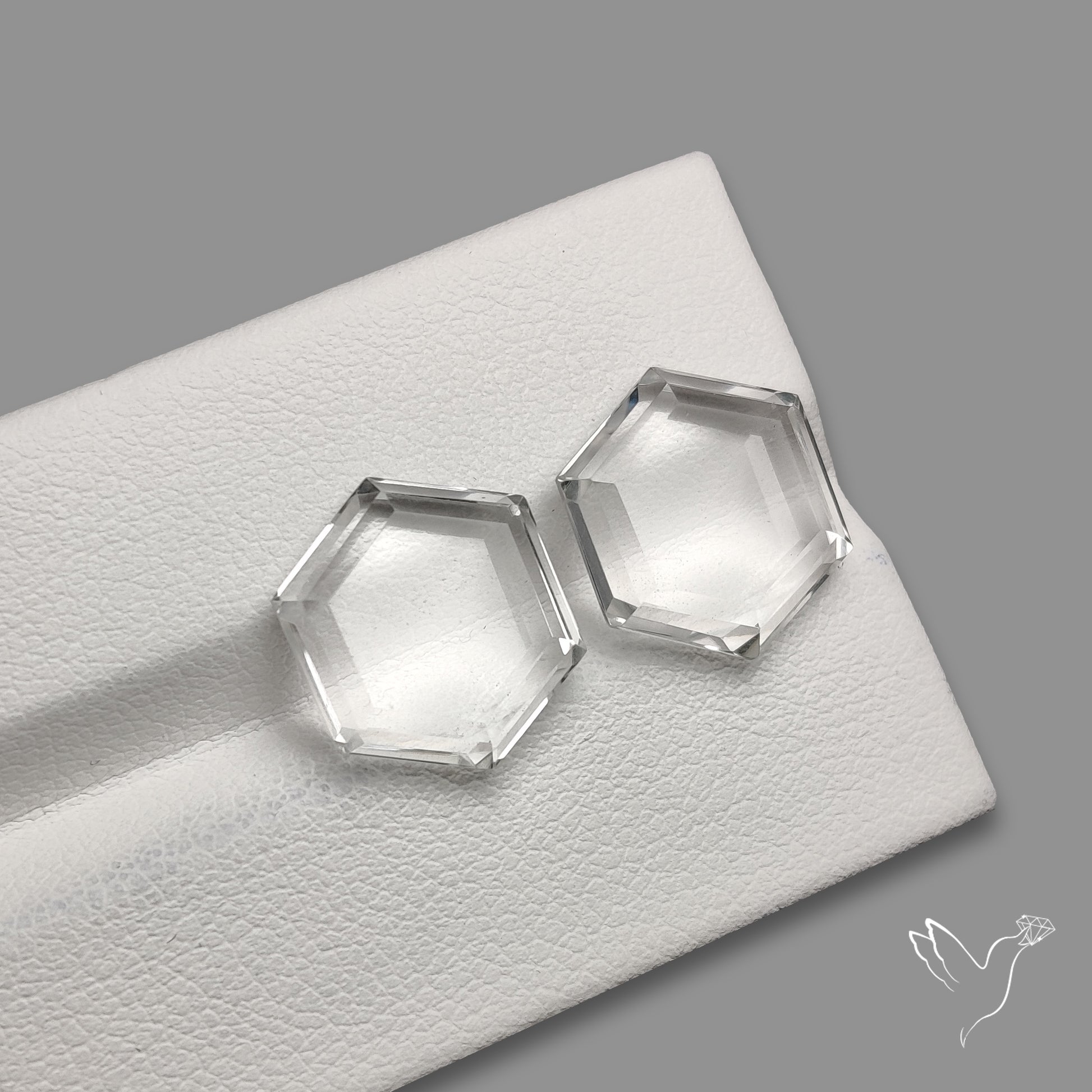 Portrait Cut Natural Himalayan Clear Quartz Pair