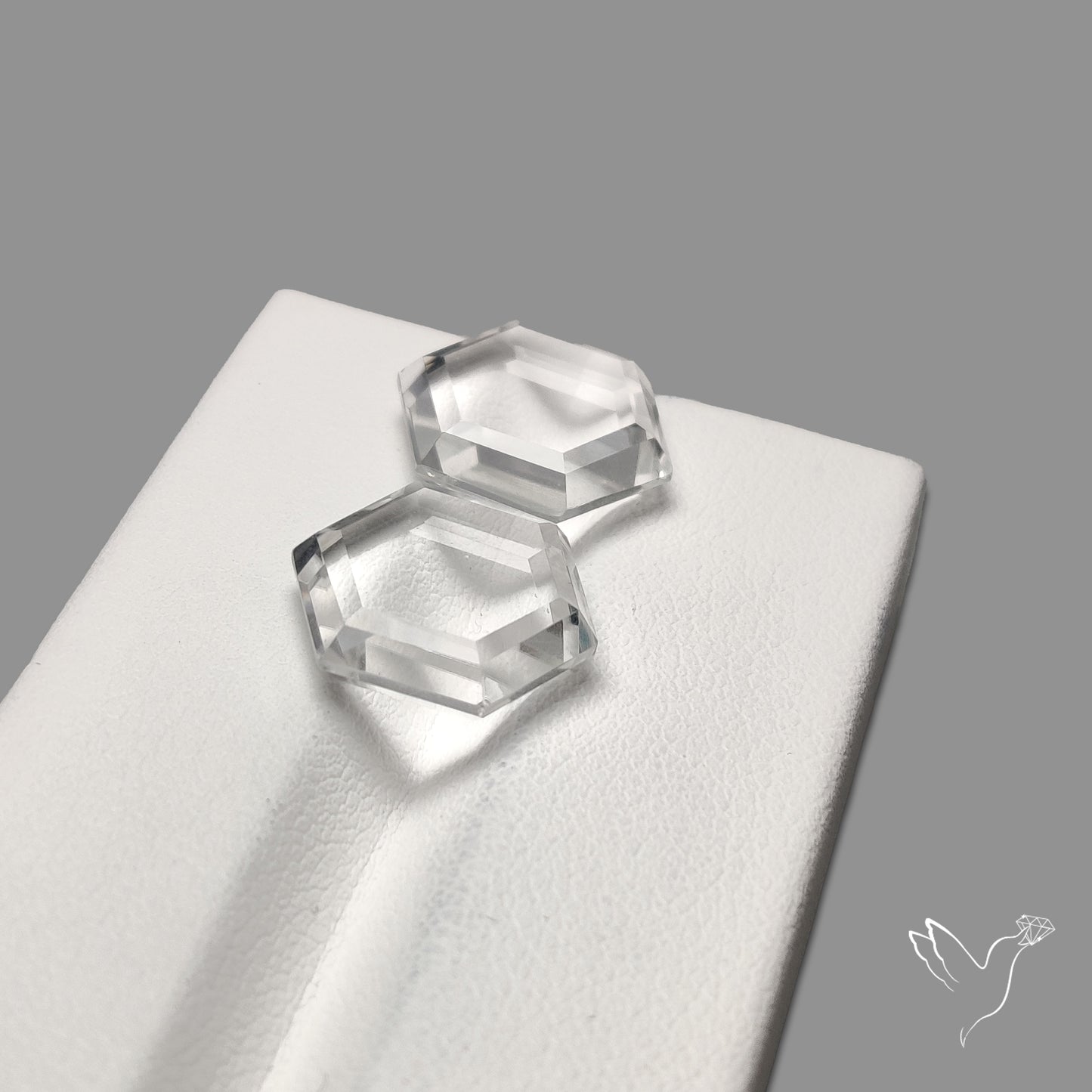 Portrait Cut Natural Himalayan Clear Quartz Pair