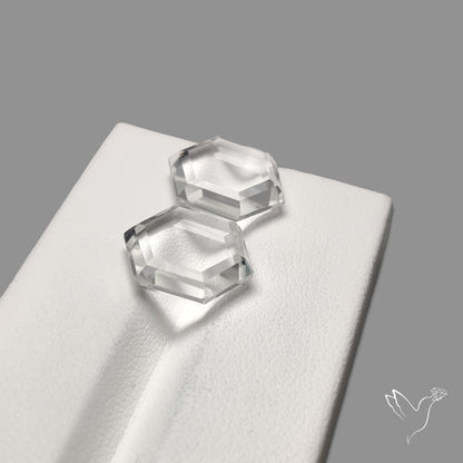 Portrait Cut Natural Himalayan Clear Quartz Pair