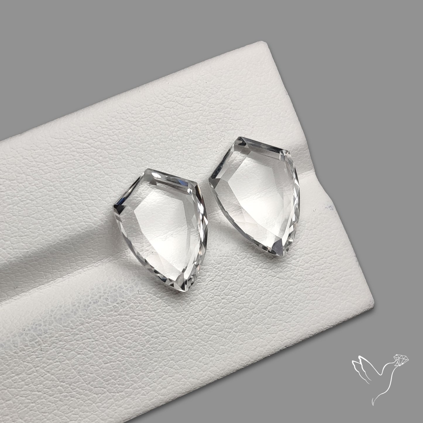Portrait Cut Natural Himalayan Clear Quartz Pair