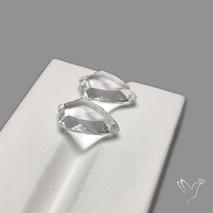 Portrait Cut Natural Himalayan Clear Quartz Pair
