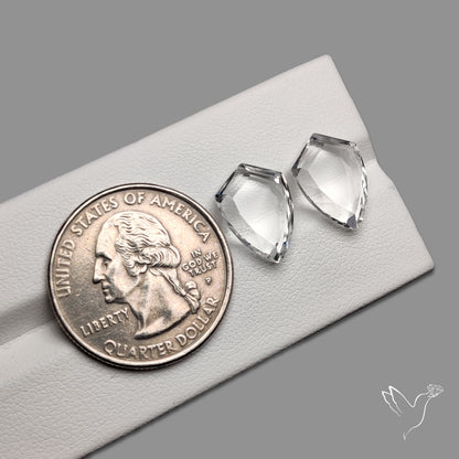 Portrait Cut Natural Himalayan Clear Quartz Pair