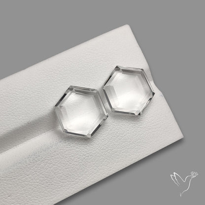 Portrait Cut Natural Himalayan Clear Quartz Pair