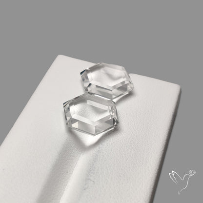 Portrait Cut Natural Himalayan Clear Quartz Pair
