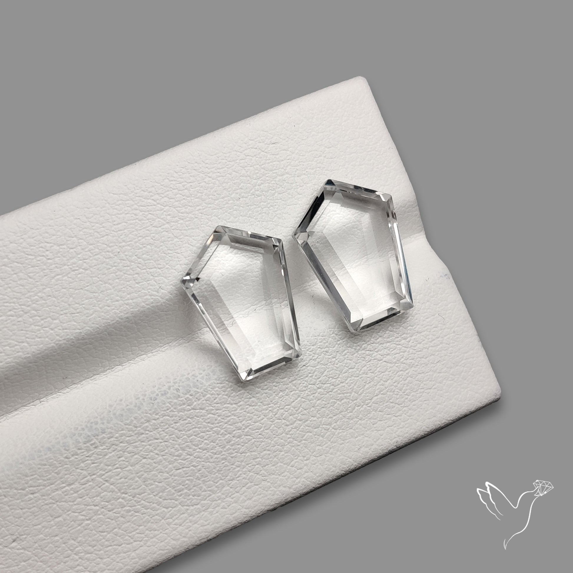 Portrait Cut Natural Himalayan Clear Quartz Pair