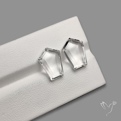 Portrait Cut Natural Himalayan Clear Quartz Pair