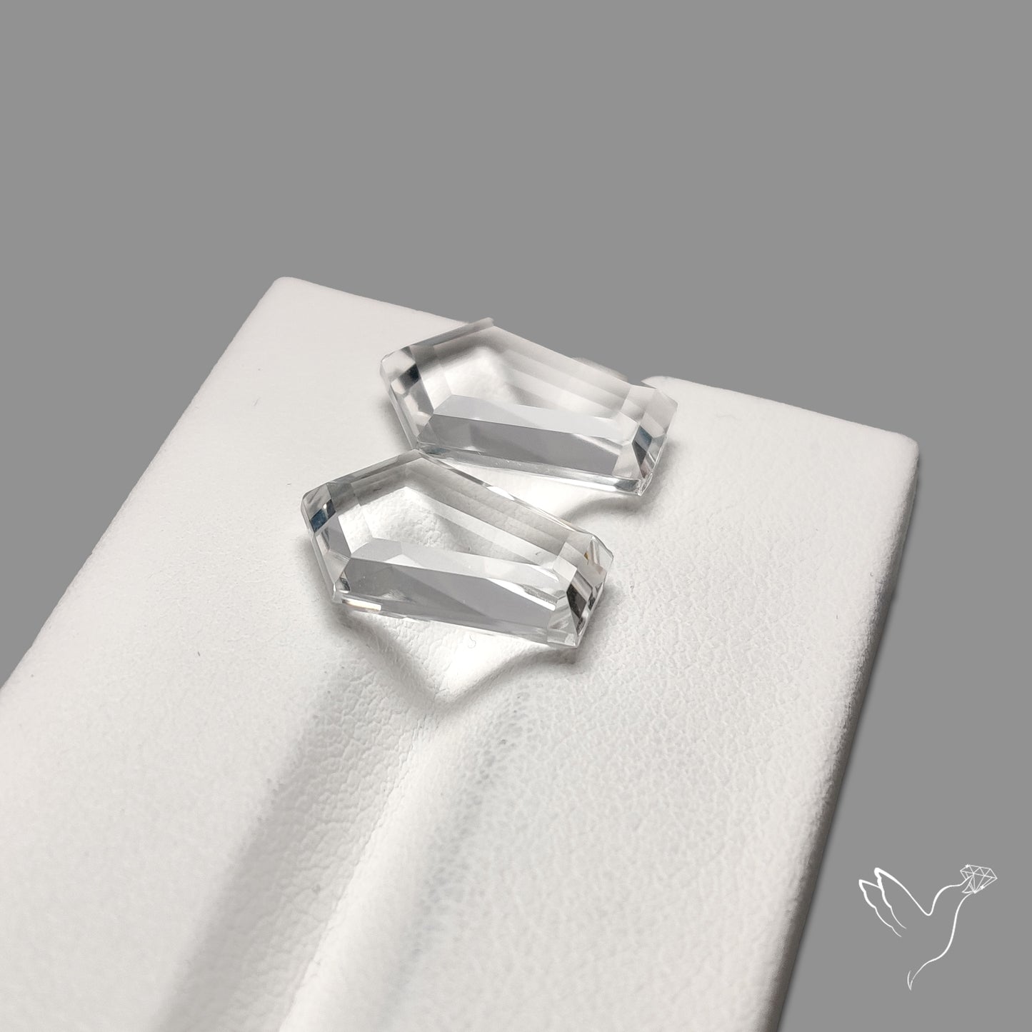 Portrait Cut Natural Himalayan Clear Quartz Pair