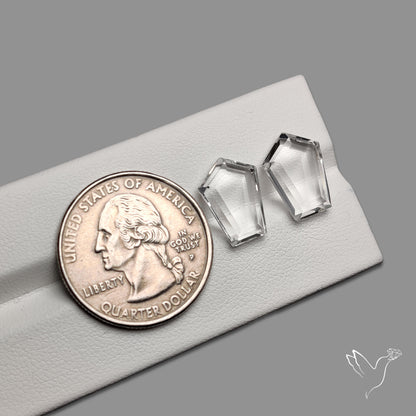 Portrait Cut Natural Himalayan Clear Quartz Pair