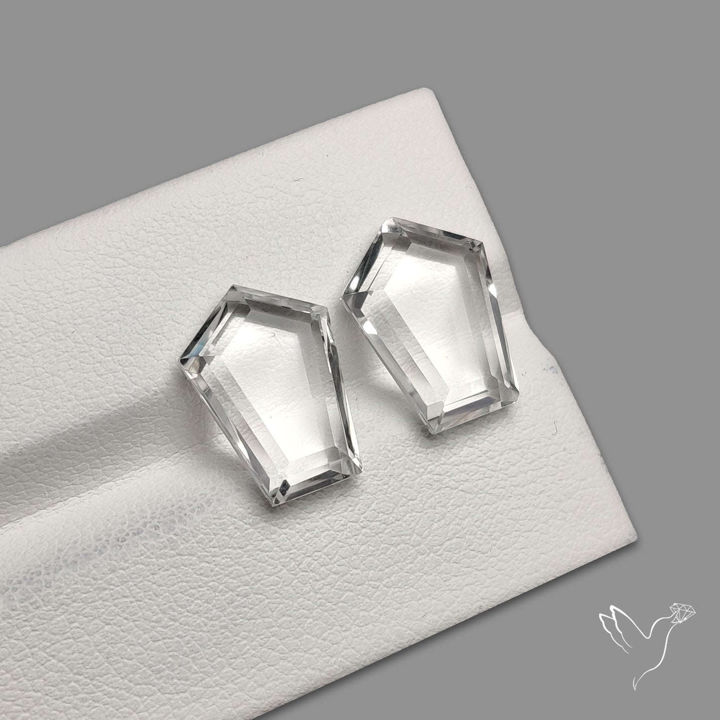 Portrait Cut Natural Himalayan Clear Quartz Pair