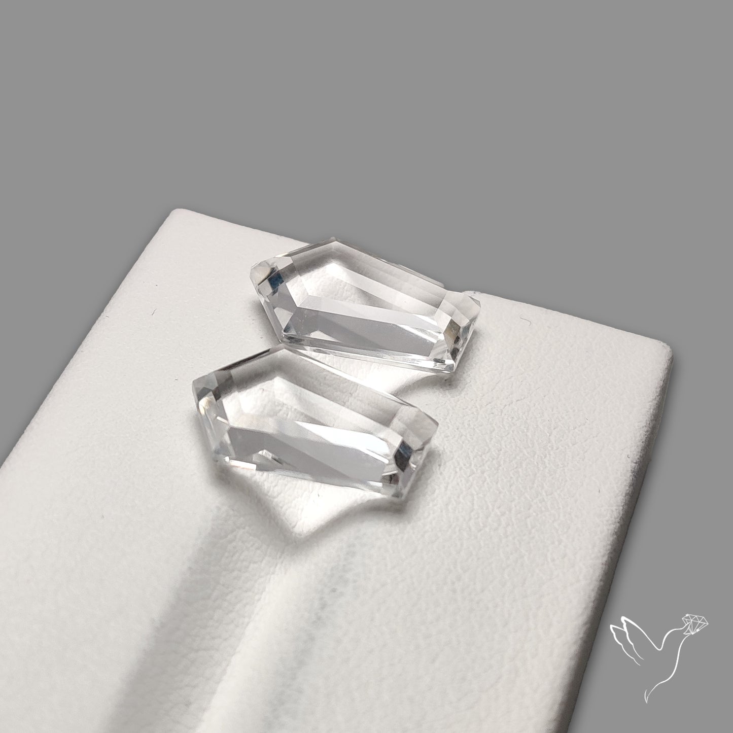 Portrait Cut Natural Himalayan Clear Quartz Pair
