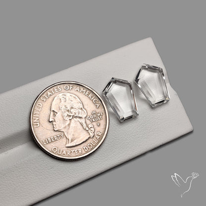 Portrait Cut Natural Himalayan Clear Quartz Pair