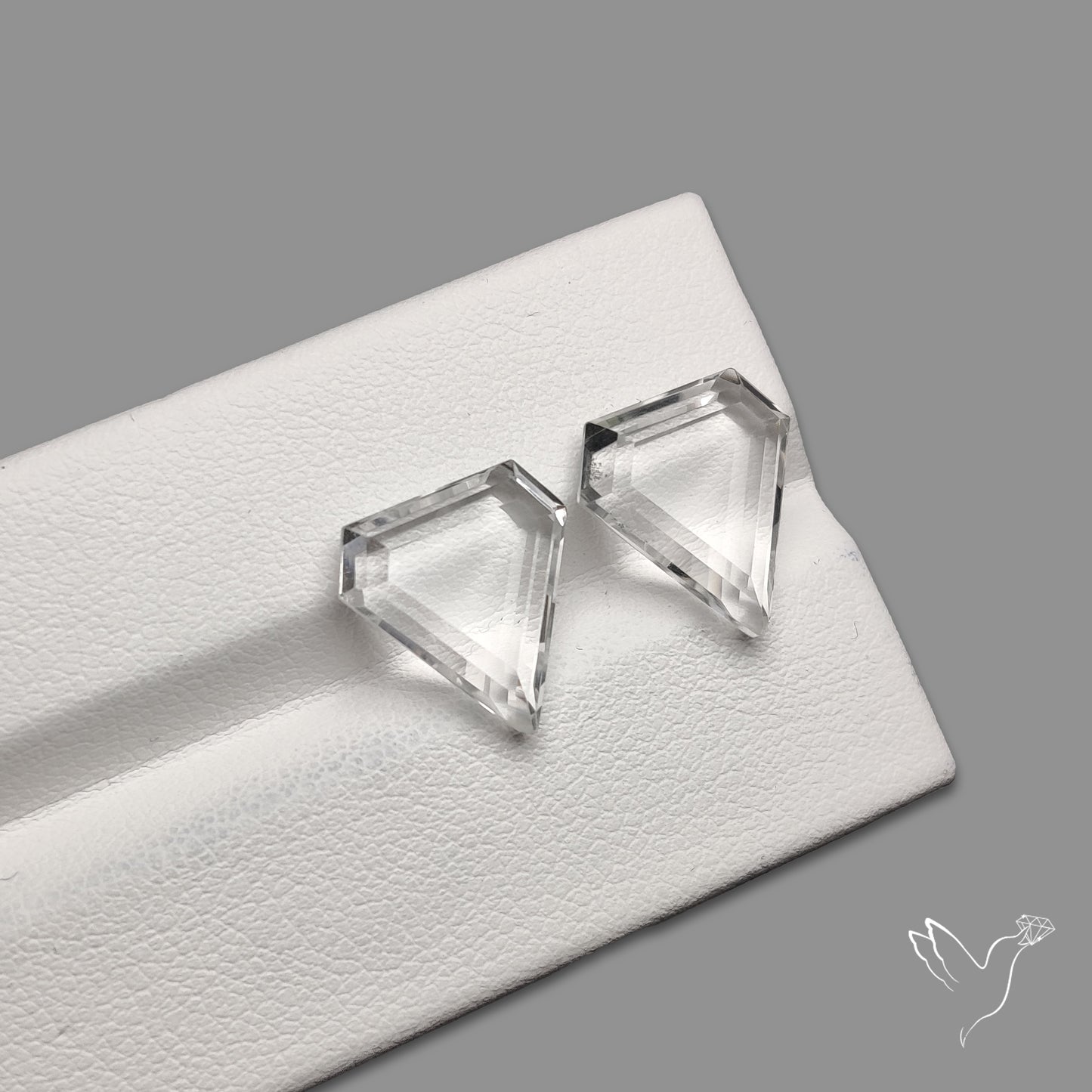 Portrait Cut Natural Himalayan Clear Quartz Pair
