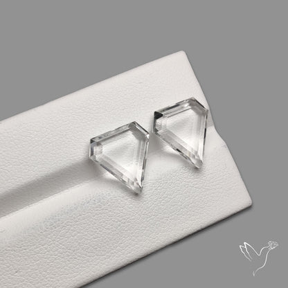Portrait Cut Natural Himalayan Clear Quartz Pair