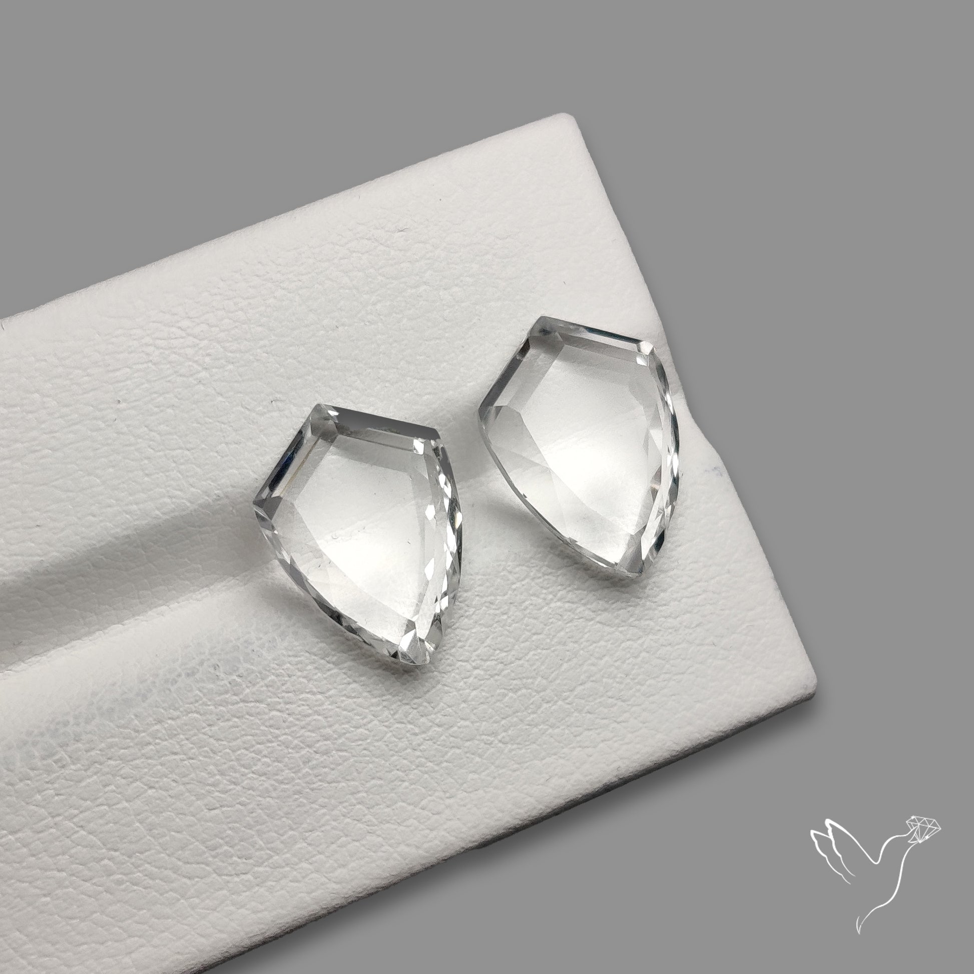 Portrait Cut Natural Himalayan Clear Quartz Pair