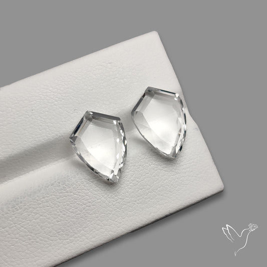 Portrait Cut Natural Himalayan Clear Quartz Pair
