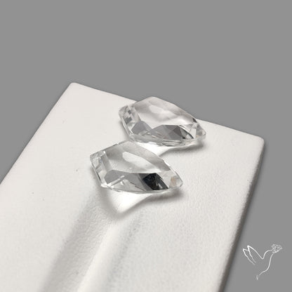 Portrait Cut Natural Himalayan Clear Quartz Pair
