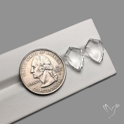 Portrait Cut Natural Himalayan Clear Quartz Pair