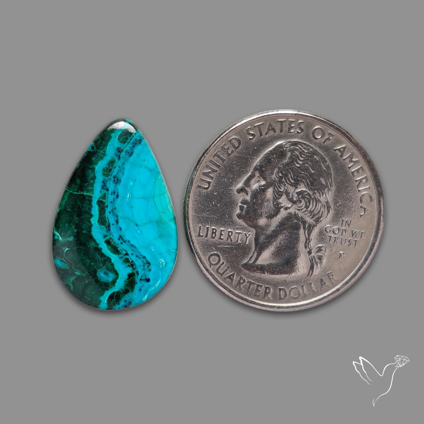 Chrysocolla In Malachite Cabochon