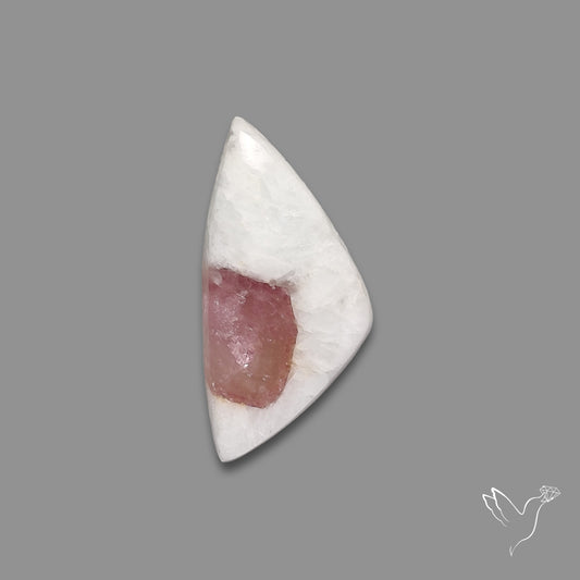 Pink Tourmaline In Quartz Cabochon