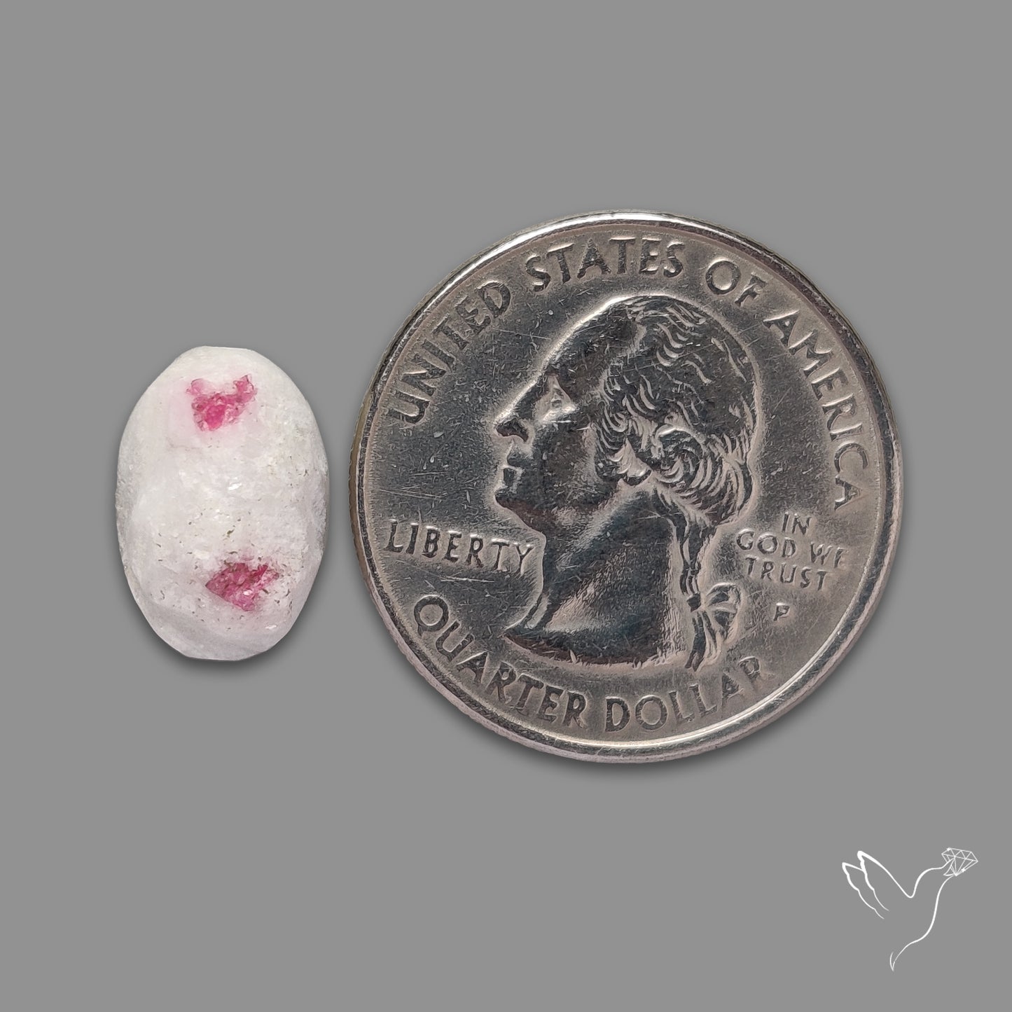 Raw Face Pink Spinel In Quartz