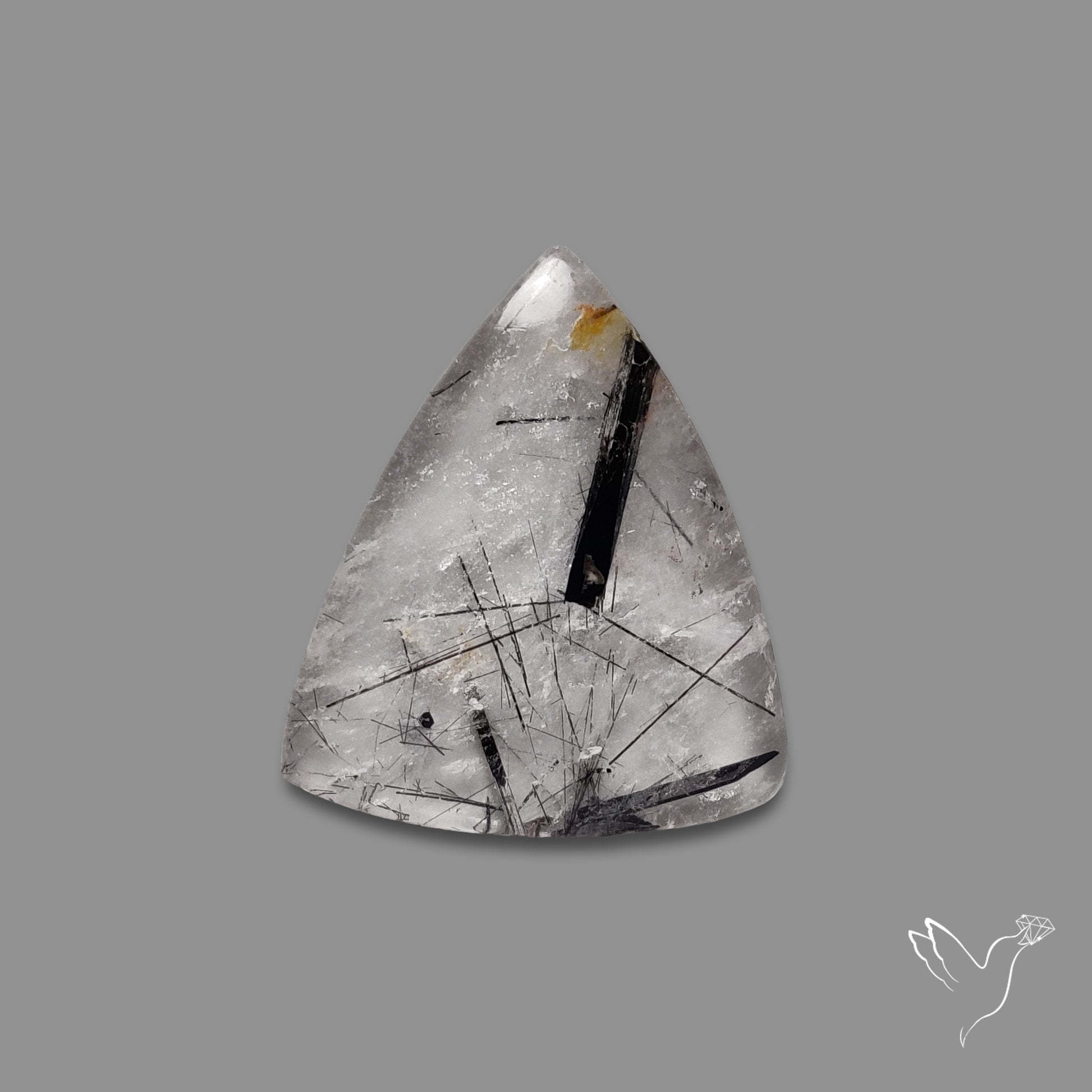 Sri Lankan Black Rutilated Quartz Cabochon