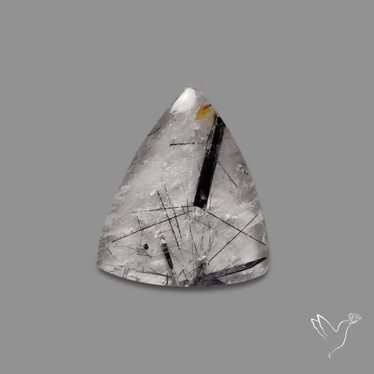 Sri Lankan Black Rutilated Quartz Cabochon