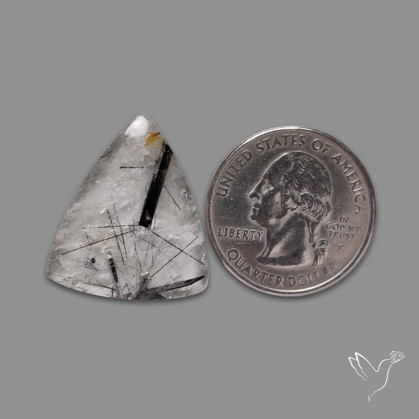 Sri Lankan Black Rutilated Quartz Cabochon