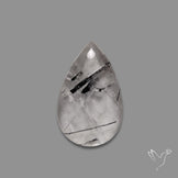 Sri Lankan Black Rutilated Quartz Cabochon