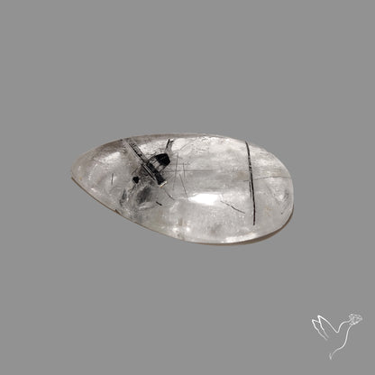 Sri Lankan Black Rutilated Quartz Cabochon