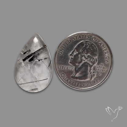 Sri Lankan Black Rutilated Quartz Cabochon