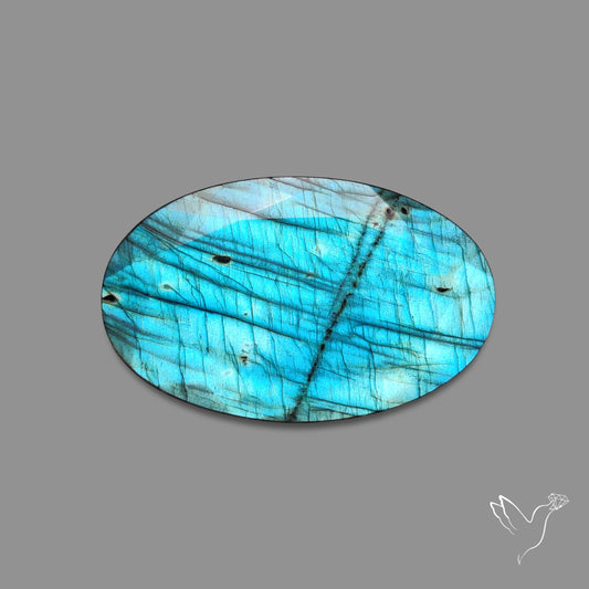 Rose Cut Deep Sky Blue Labradorite