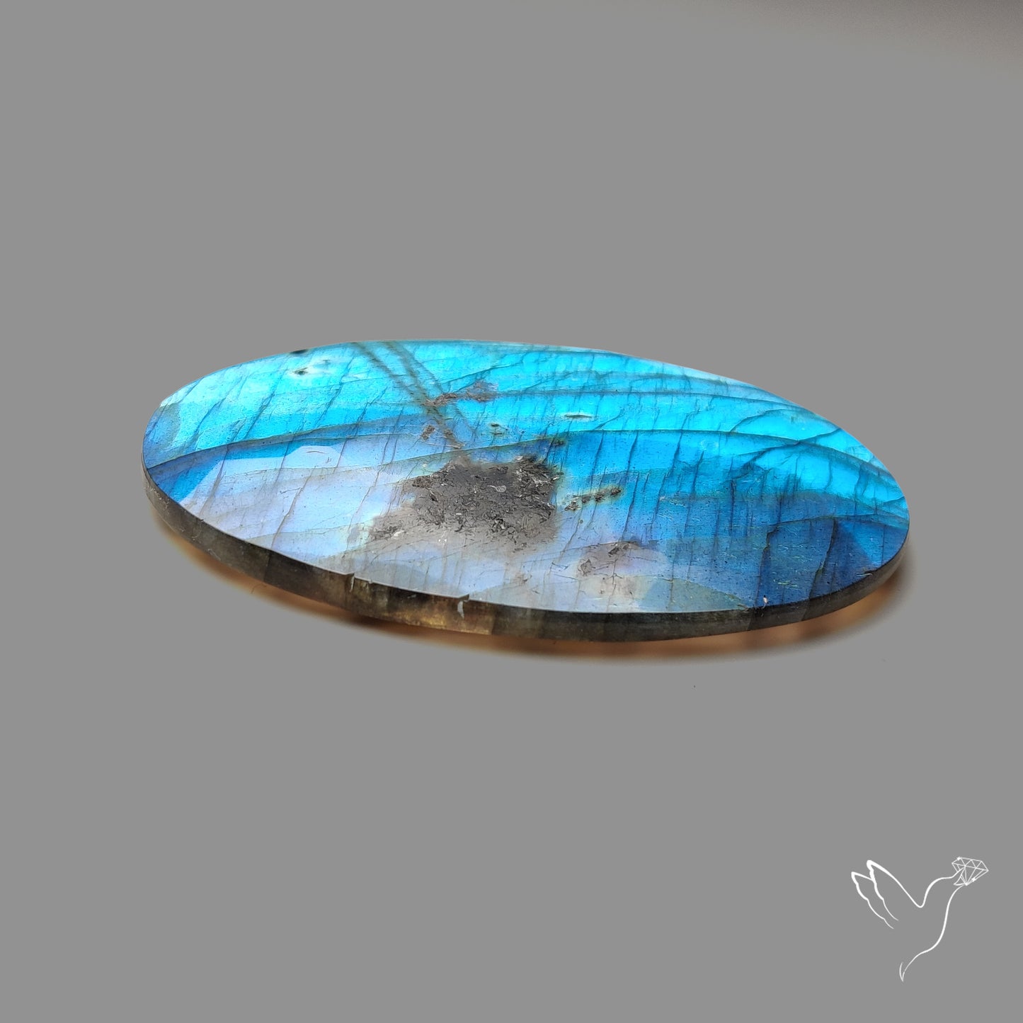 Rose Cut Deep Sky Blue Labradorite