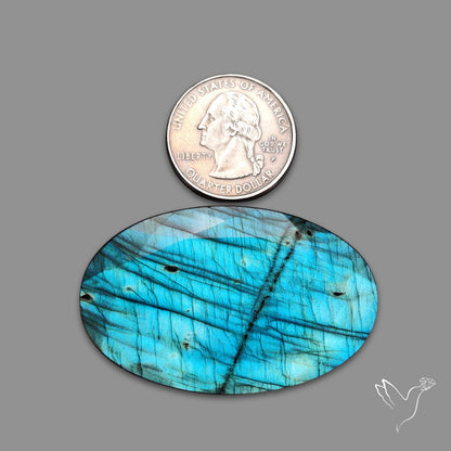 Rose Cut Deep Sky Blue Labradorite