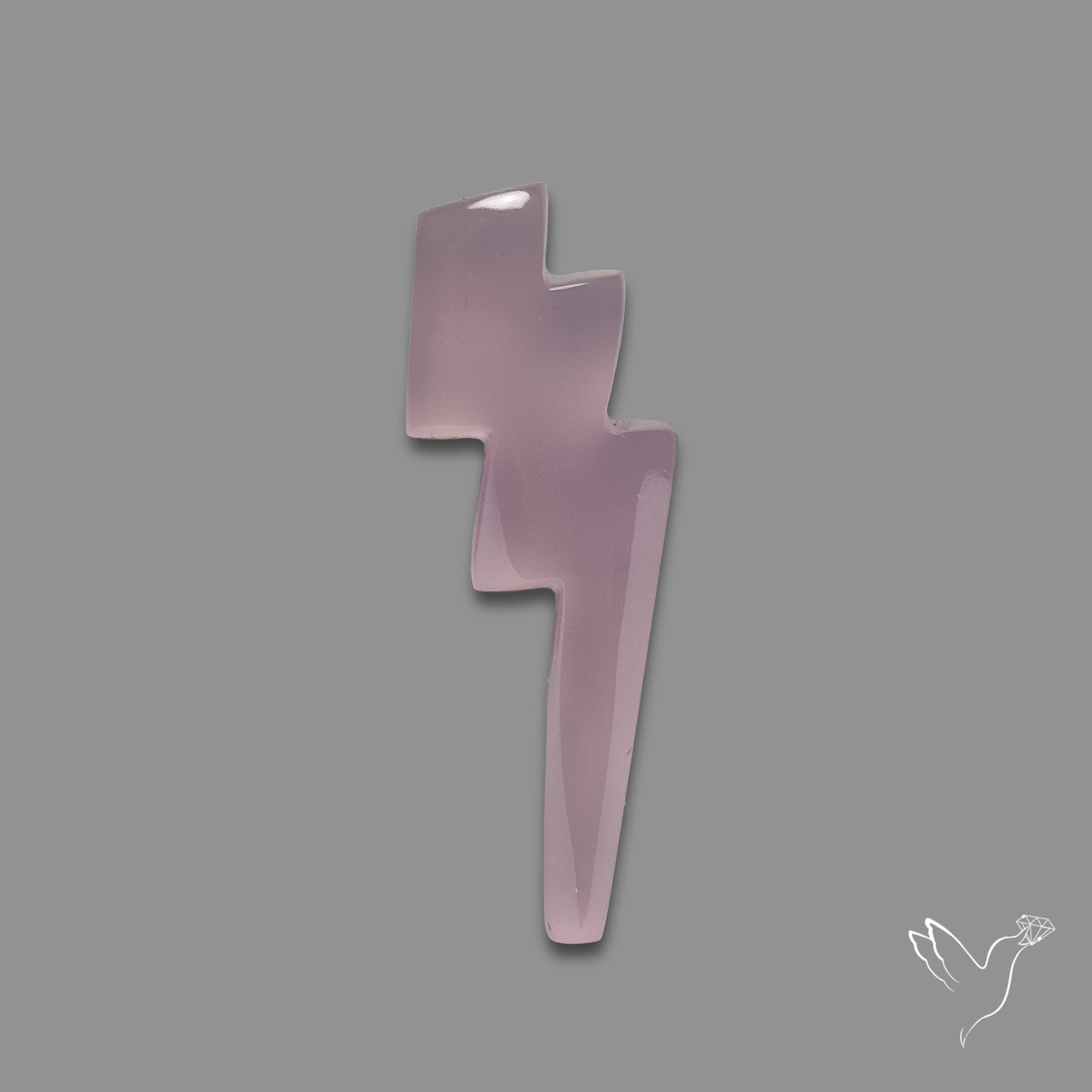 Lavender Chalcedony Lightning Bolt Carving