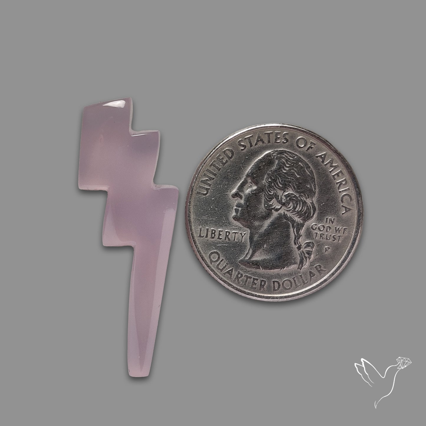 Lavender Chalcedony Lightning Bolt Carving
