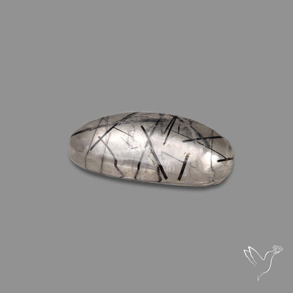 Black Tourmaline in Quartz Cabochon