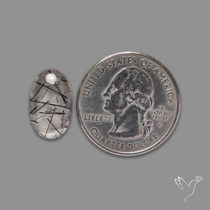 Black Tourmaline in Quartz Cabochon
