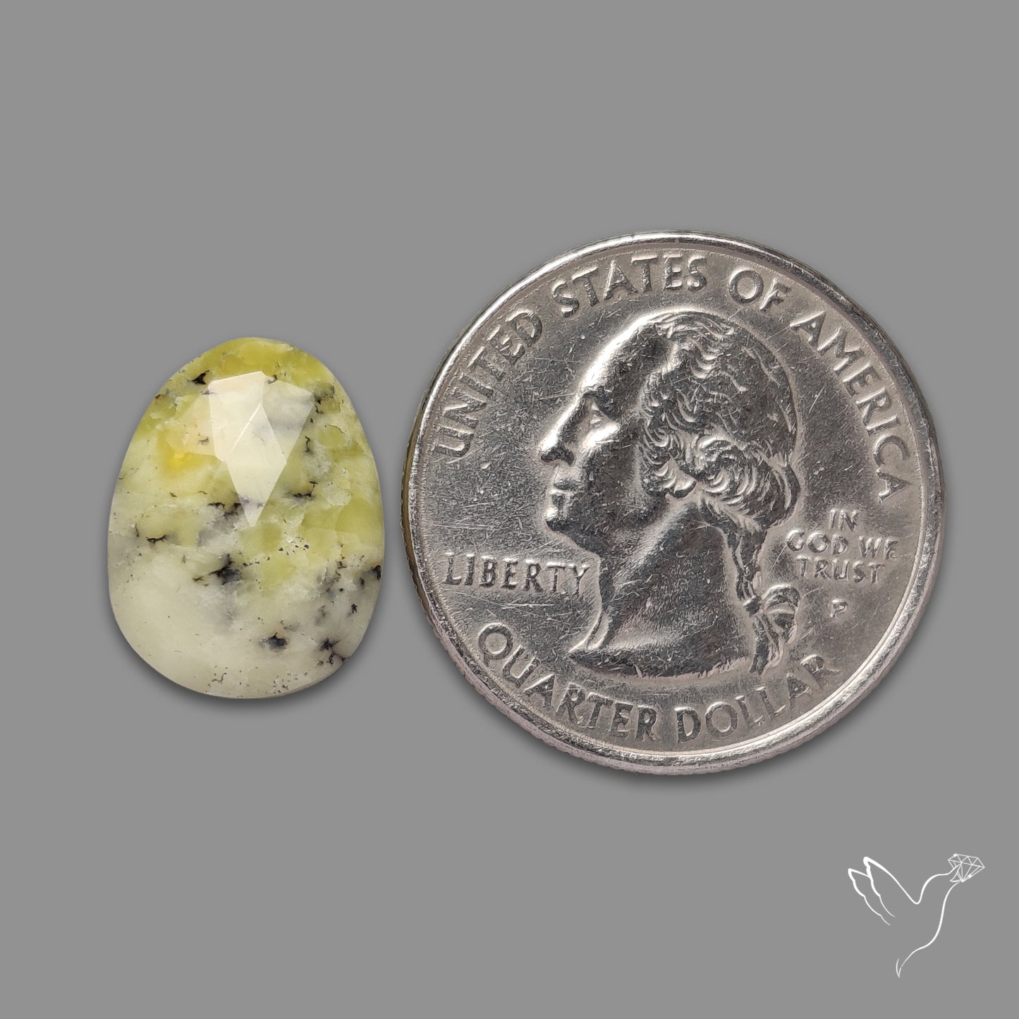 Rose Cut Yellow Dendritic Opal