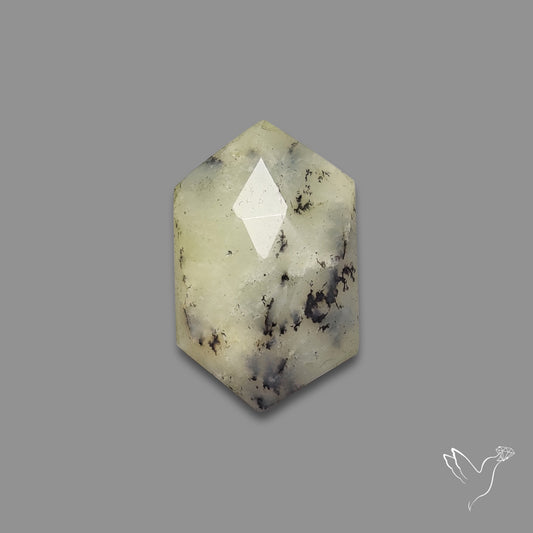 Rose Cut Yellow Dendritic Opal Hexagon