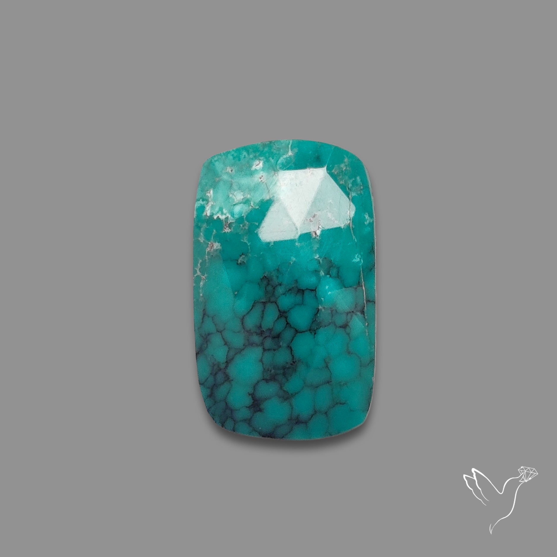 Turquoise | Rose Cut Spiderweb Hubei Turquoise (16X10X4 mm) | Gemstones ...