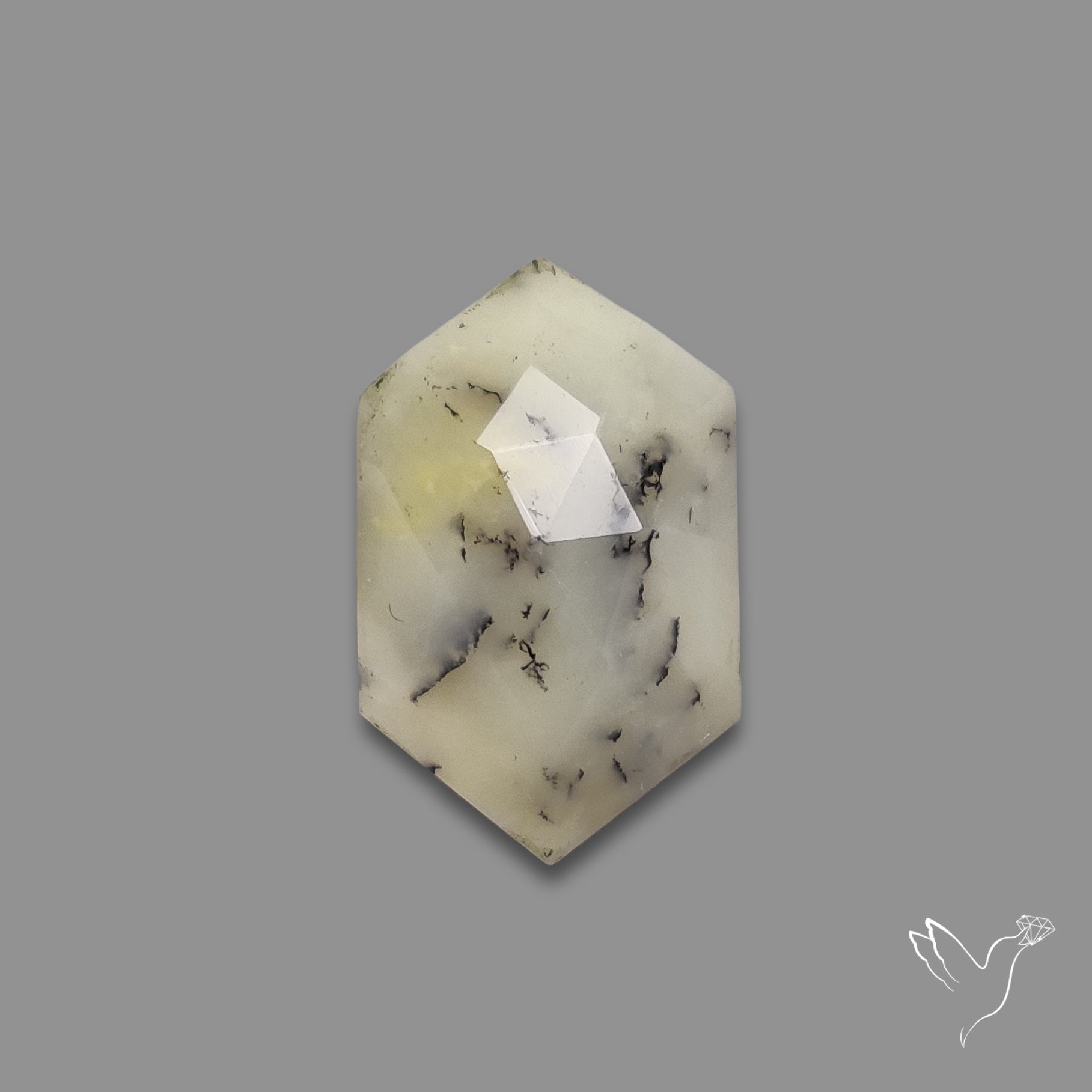 Rose Cut Yellow Dendritic Opal