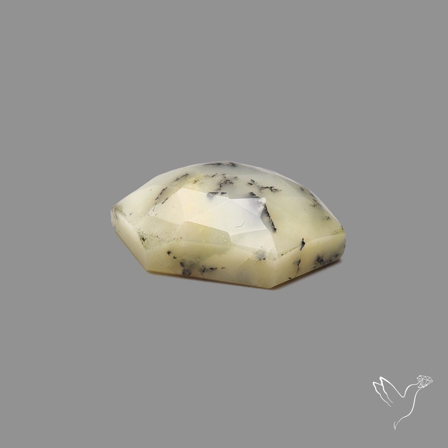Rose Cut Yellow Dendritic Opal