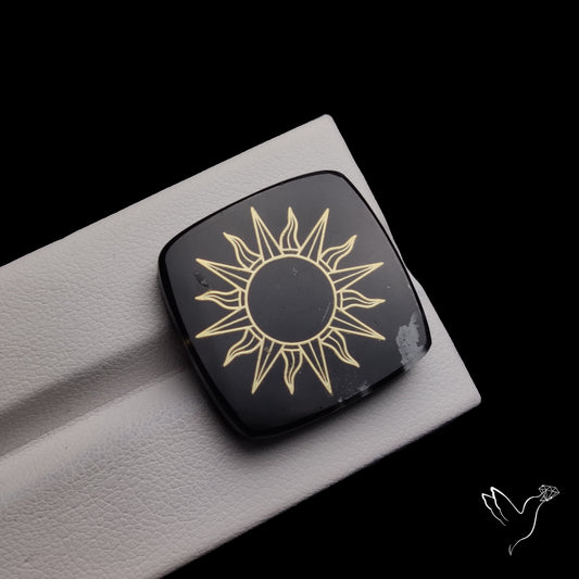 Metalic Inlay Black Onyx Doublet