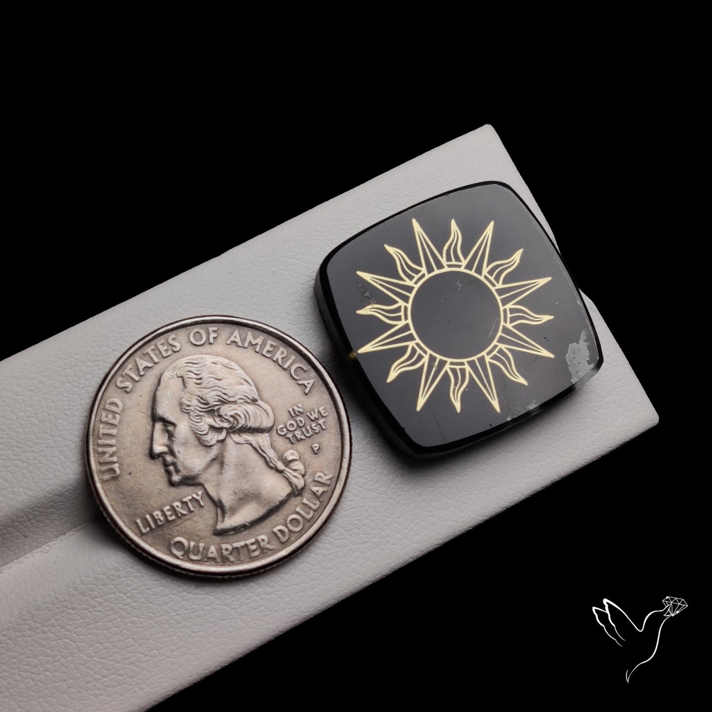 Metalic Inlay Black Onyx Doublet