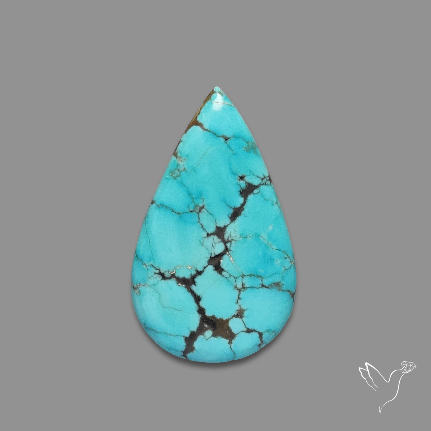 Rare Large Number 8 Mines Turquoise Cabochon