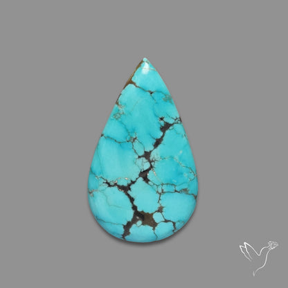 Rare Large Number 8 Mines Turquoise Cabochon