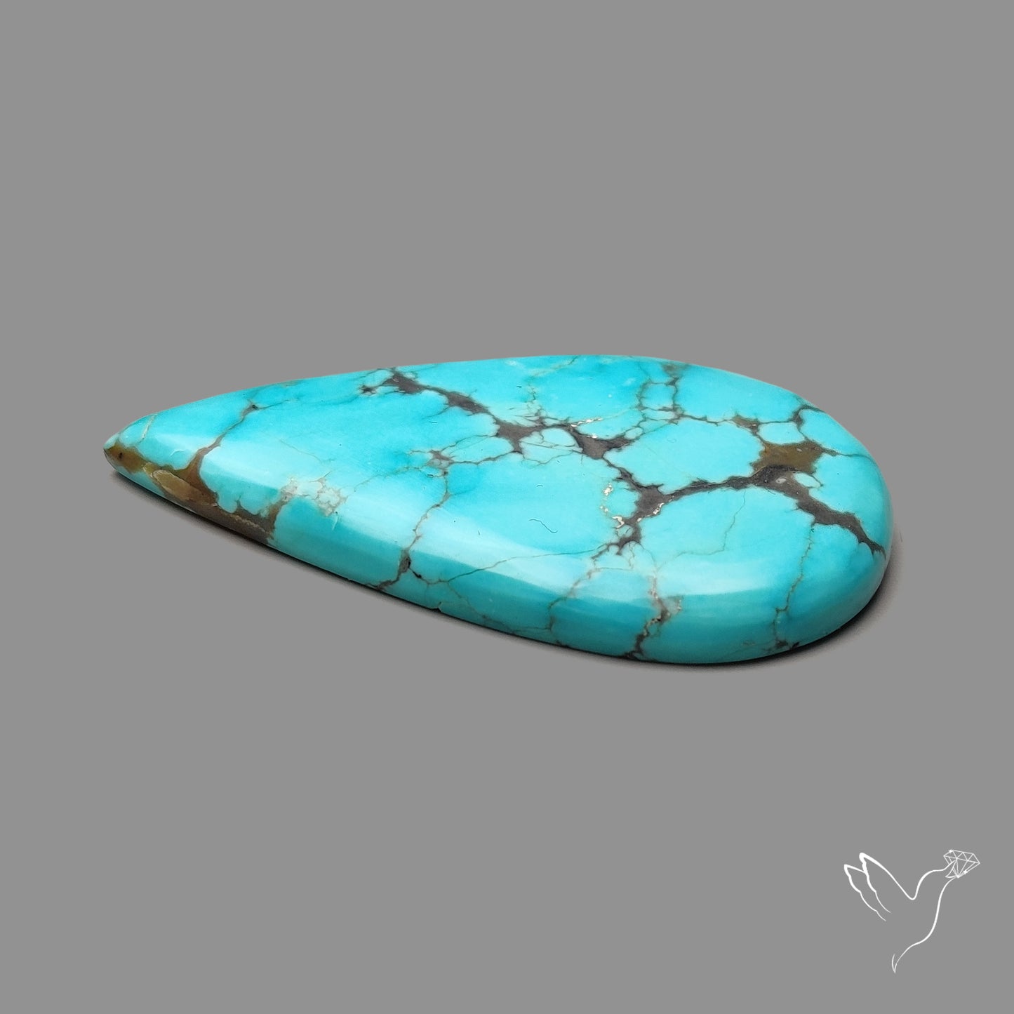 Rare Large Number 8 Mines Turquoise Cabochon