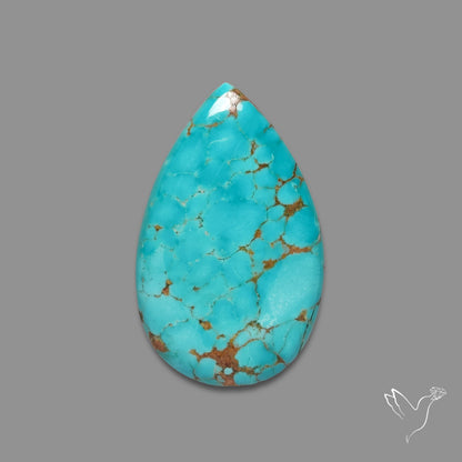 Rare Large Number 8 Mines Turquoise Cabochon