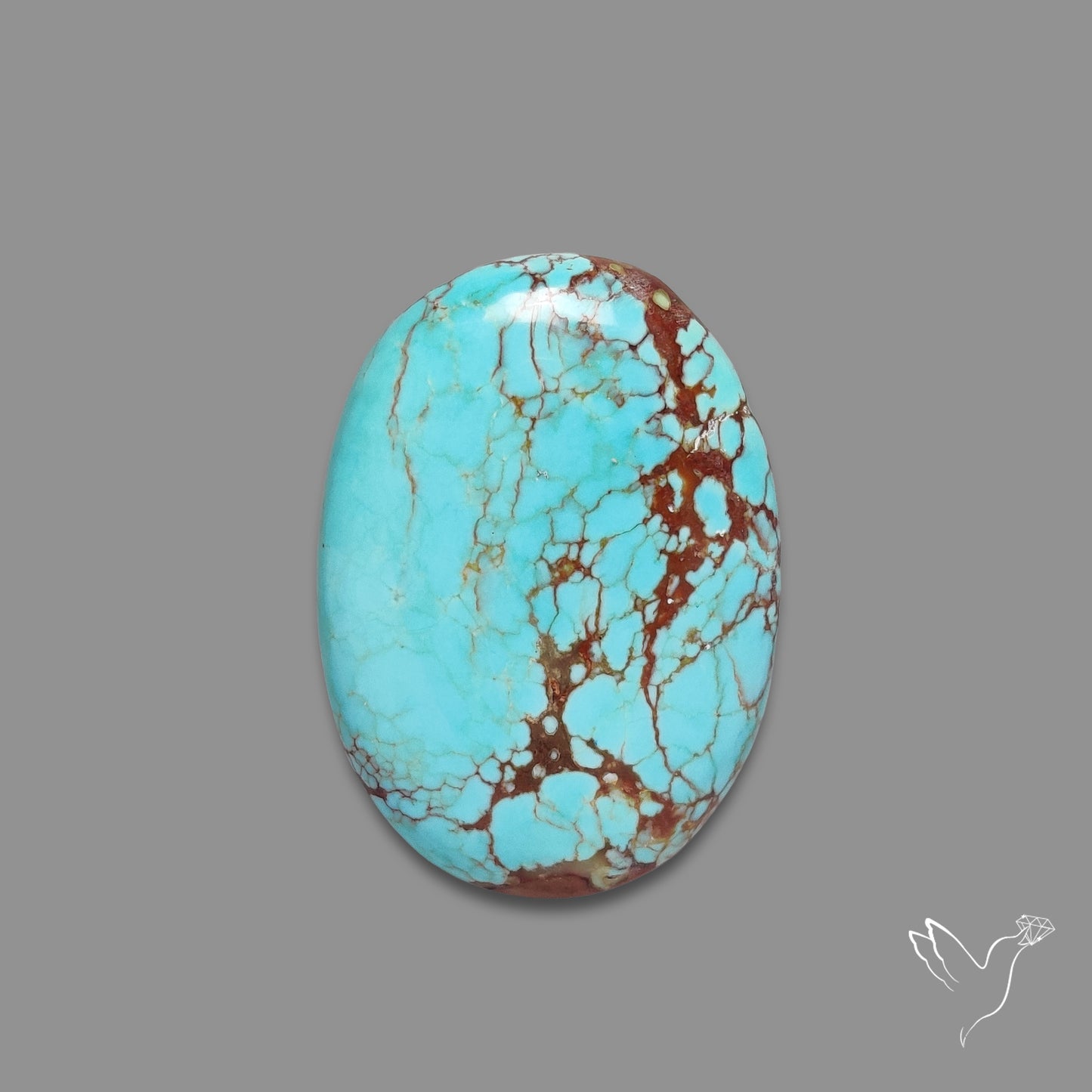 Rare Large Number 8 Mines Turquoise Cabochon