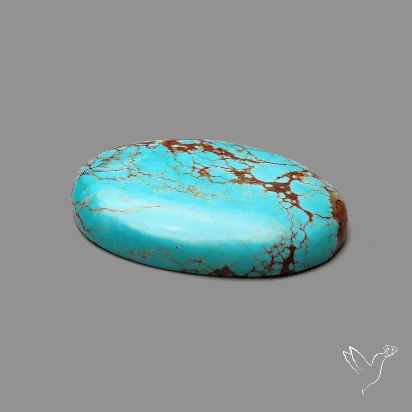 Rare Large Number 8 Mines Turquoise Cabochon